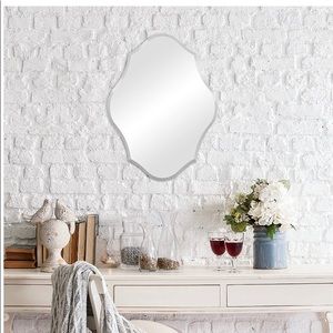 Set of 2 Scalloped Edge Frameless Mirror Silver
